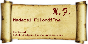 Madacsi Filoména névjegykártya